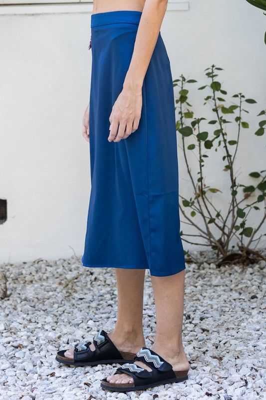 Satin Midi Skirt With Back Slit sold by U-NI-TY product image thumbnail 5