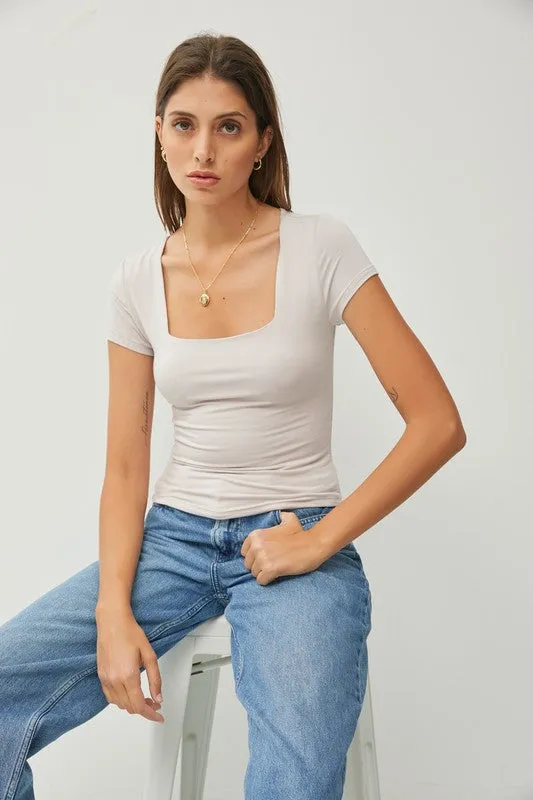 Square Neck Knit Tee sold by U-NI-TY product image thumbnail 4