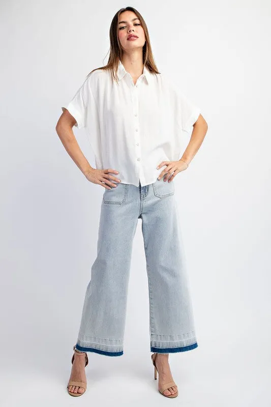 Button Front Crop Blouse Top sold by U-NI-TY product image thumbnail 4