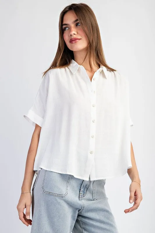 Button Front Crop Blouse Top sold by U-NI-TY product image thumbnail 2