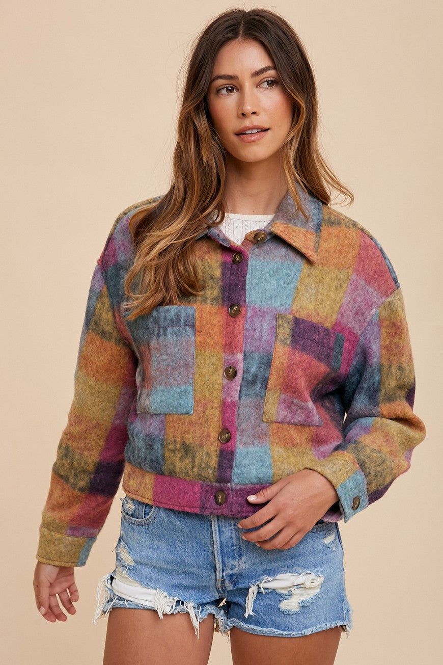 Soft brushed multicolour loose fit jacket sold by U-NI-TY product image thumbnail 4