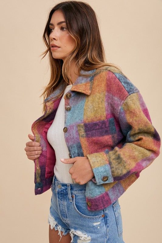 Soft brushed multicolour loose fit jacket sold by U-NI-TY product image thumbnail 3