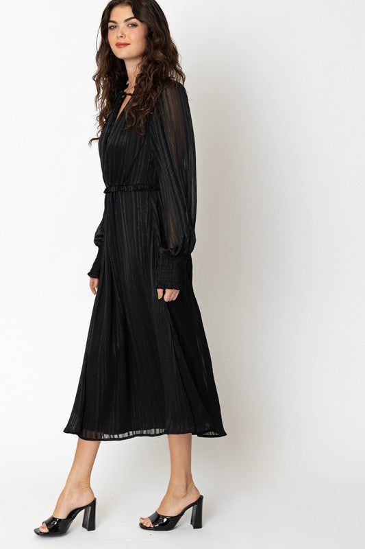 Chiffon Ruffle Detail Long Sleeve Dress sold by U-NI-TY product image thumbnail 5