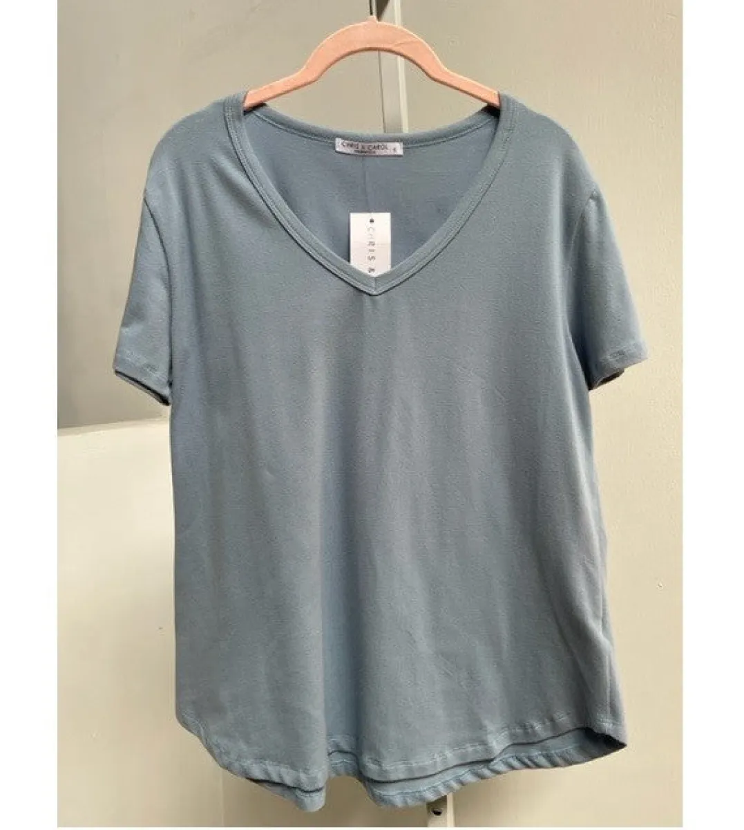 Short Sleeve V Neck Top sold by U-NI-TY