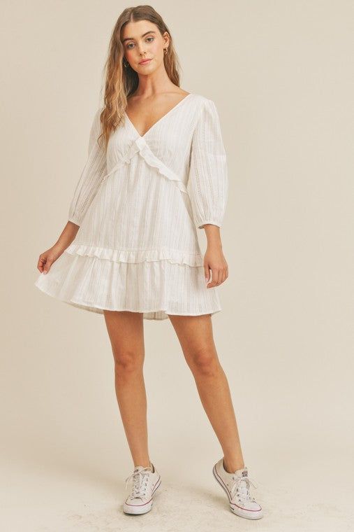 Ruffle Detail Mini Dress sold by U-NI-TY