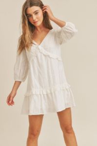 Ruffle Detail Mini Dress sold by U-NI-TY