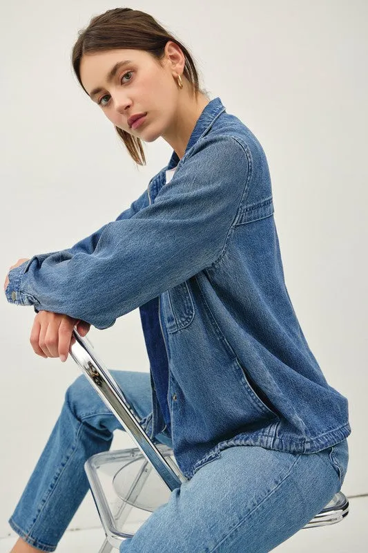 Denim Look Tencel Utility Jacket sold by U-NI-TY product image thumbnail 5