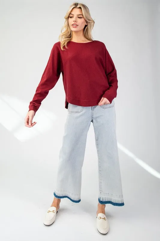 Solid Long Sleeve Sweater Top sold by U-NI-TY product image thumbnail 3