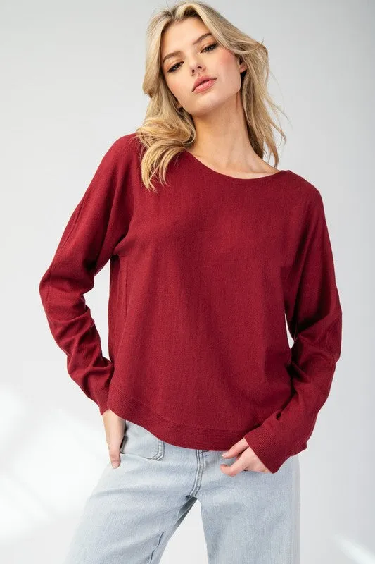 Solid Long Sleeve Sweater Top sold by U-NI-TY