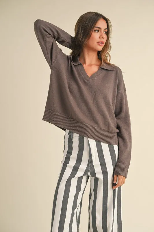 Soft Sweater Knitted Top With Collar sold by U-NI-TY product image thumbnail 4