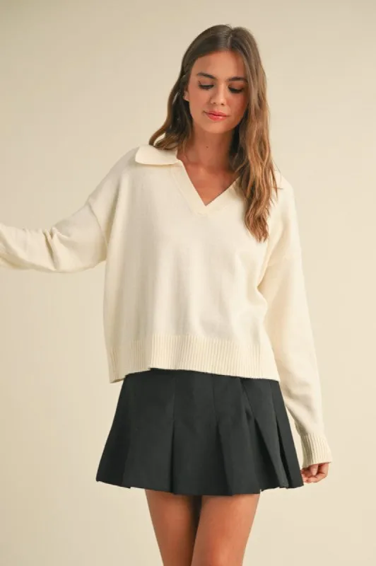 Soft Sweater Knitted Top With Collar sold by U-NI-TY