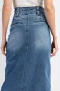 Front Cross Denim Midi Skirt sold by U-NI-TY