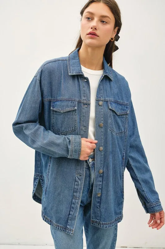 Classic Vintage Denim Tencel Shacket sold by U-NI-TY product image thumbnail 2