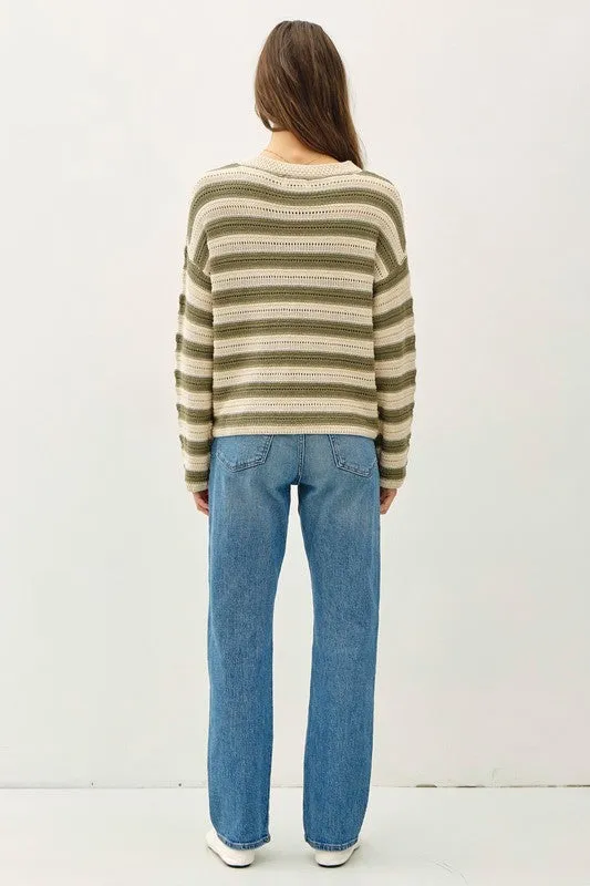 Striped Crochet Knit Sweater sold by U-NI-TY product image thumbnail 4