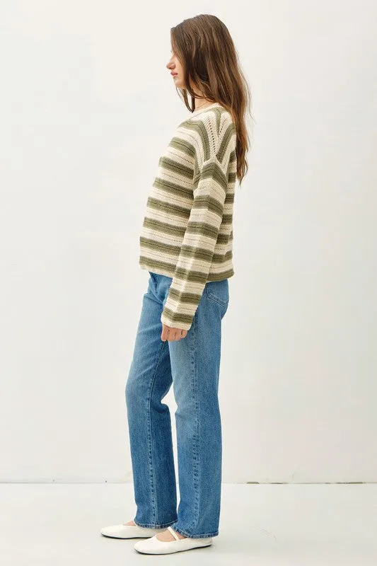 Striped Crochet Knit Sweater sold by U-NI-TY product image thumbnail 3