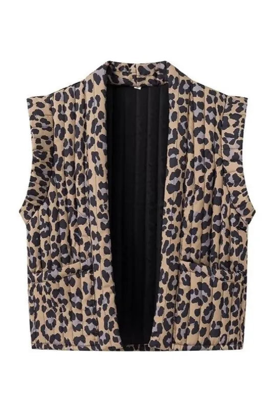 Leopard Print Quilted Vest sold by U-NI-TY