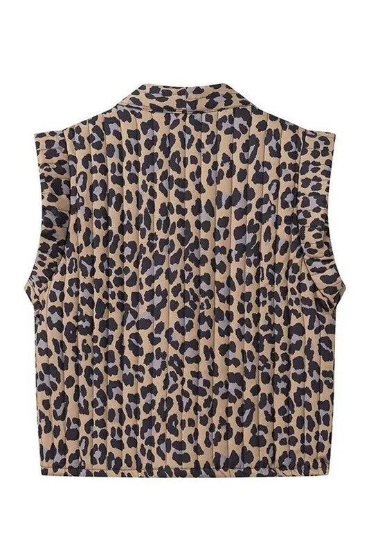 Leopard Print Quilted Vest sold by U-NI-TY product image thumbnail 5