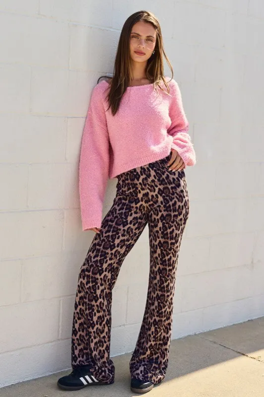 Anna Leopard Print Flare Pants sold by U-NI-TY