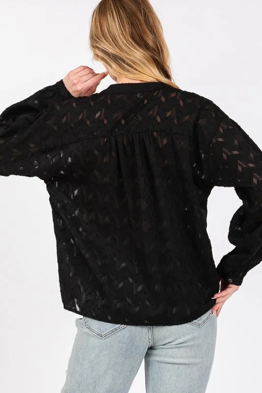 Jacquard V Neck Shirt sold by U-NI-TY product image thumbnail 3