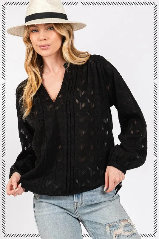 Jacquard V Neck Shirt sold by U-NI-TY