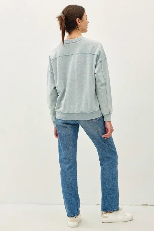 Cropped Acid Wash Crew Neck sold by U-NI-TY product image thumbnail 3
