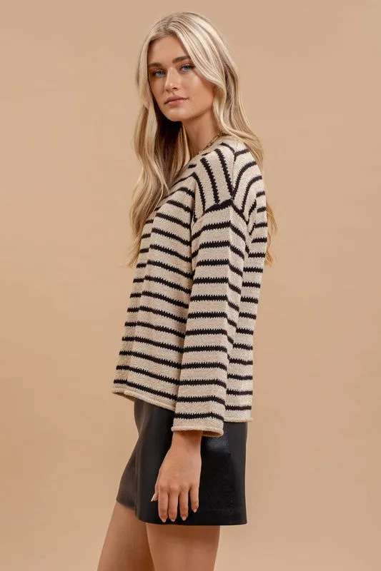 Stripe Boat Neck Knit Sweater sold by U-NI-TY product image thumbnail 3