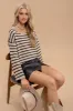 Stripe Boat Neck Knit Sweater sold by U-NI-TY
