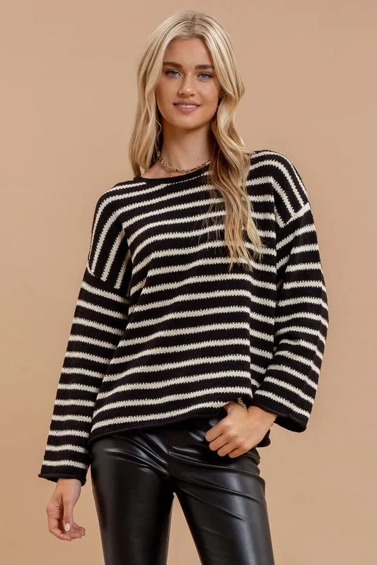 Stripe Boat Neck Knit Sweater sold by U-NI-TY product image thumbnail 5