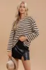 Stripe Boat Neck Knit Sweater sold by U-NI-TY