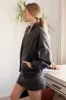 Oversized Faux Leather Bomber Jacket sold by U-NI-TY