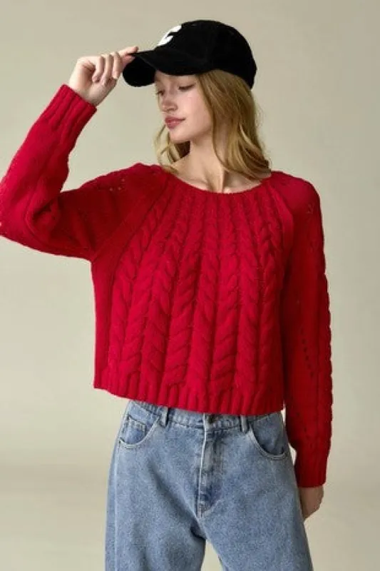 Leah Loose Fit Cable Knit Sweater sold by U-NI-TY
