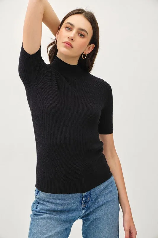 Mock Neck Ribbed Sweater sold by U-NI-TY