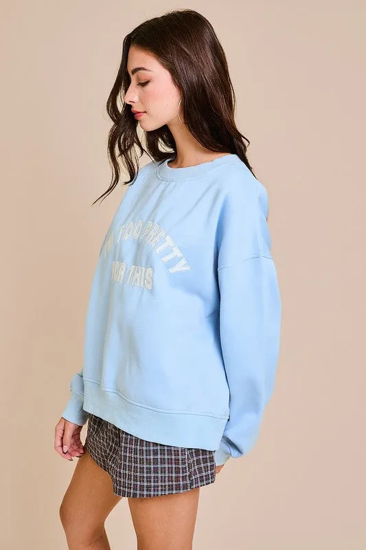 Too Pretty Oversized Sweatshirt sold by U-NI-TY product image thumbnail 3