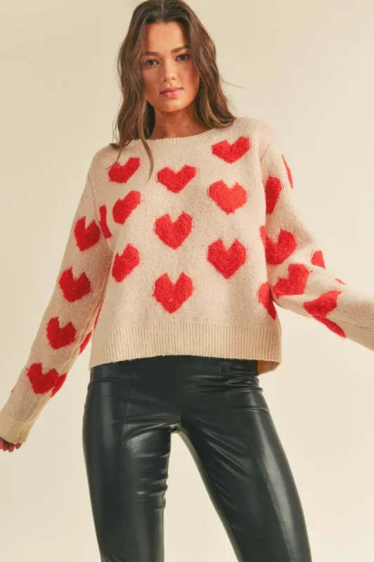 Fuzzy Heart Sweater sold by U-NI-TY