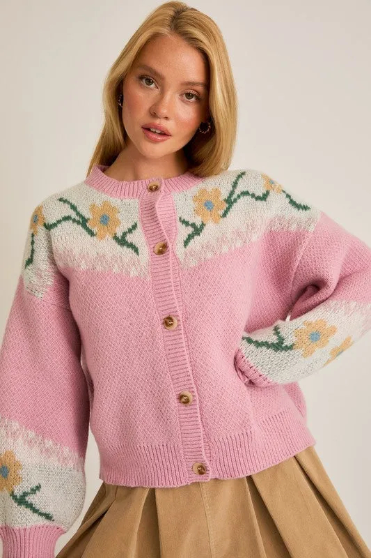 Floral Pattern Cardigan sold by U-NI-TY