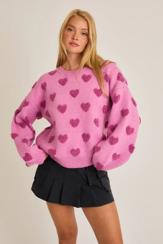 Crew Neck Heart Sweater sold by U-NI-TY