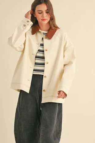 Corduroy Collared Barn Jacket sold by U-NI-TY