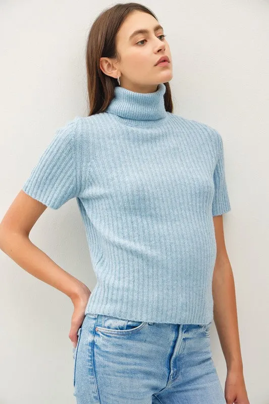 Wool Blend Turtleneck Short Sleeve Sweater sold by U-NI-TY product image thumbnail 4