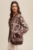 Flower Aztec Patterned Knit Cardigan sold by U-NI-TY