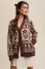 Flower Aztec Patterned Knit Cardigan sold by U-NI-TY