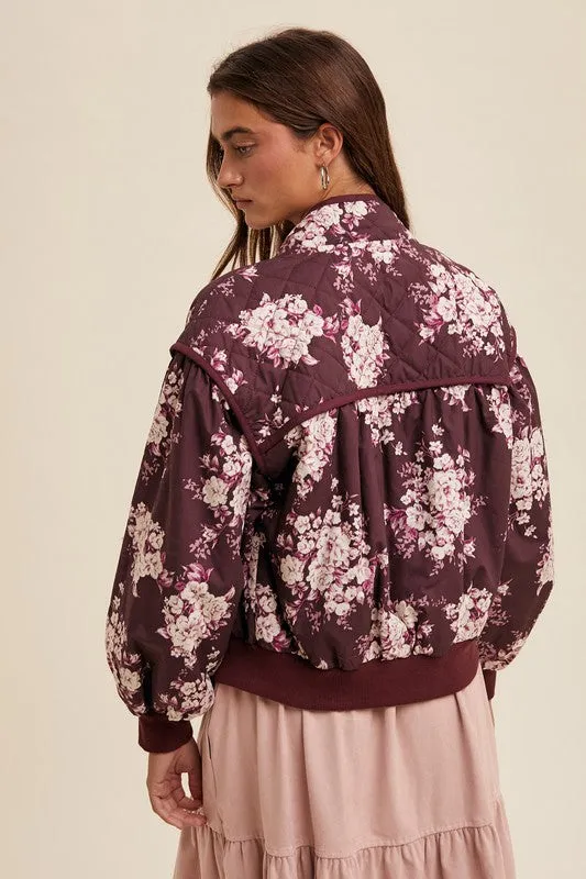 Quilted Floral Print Pleated Jacket sold by U-NI-TY product image thumbnail 4