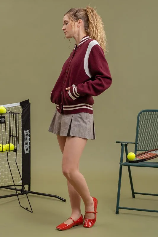 Collared Button Up Varsity Sweater sold by U-NI-TY product image thumbnail 3