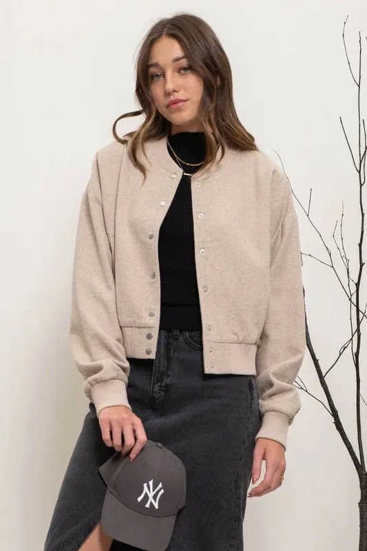 Solid Snap Button Bomber Jacket sold by U-NI-TY product image thumbnail 4