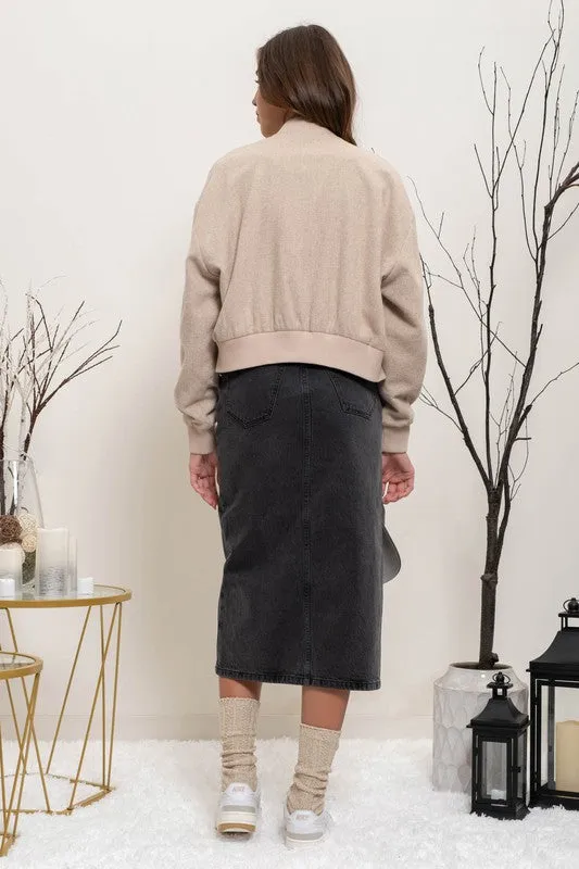 Solid Snap Button Bomber Jacket sold by U-NI-TY product image thumbnail 5