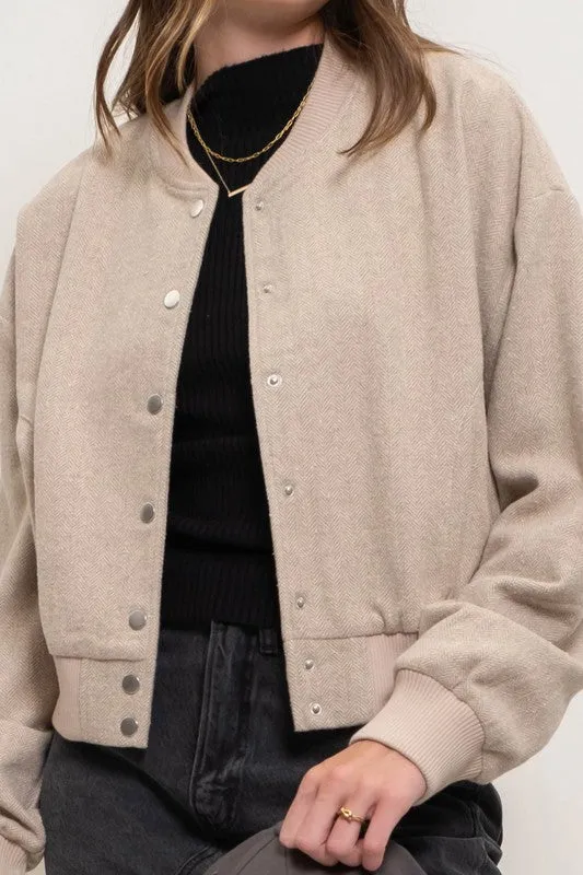 Solid Snap Button Bomber Jacket sold by U-NI-TY product image thumbnail 2