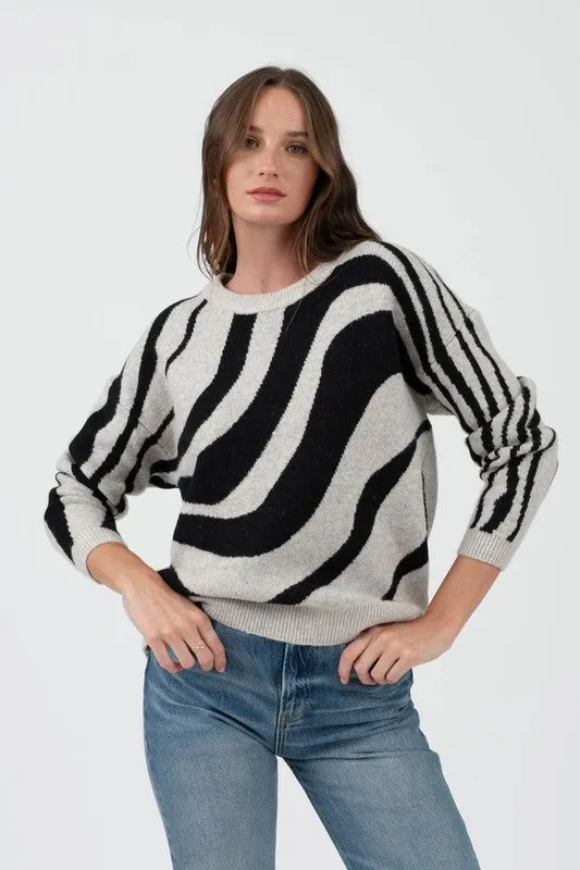 Zebra Print Long Sleeve Sweater sold by U-NI-TY product image thumbnail 4