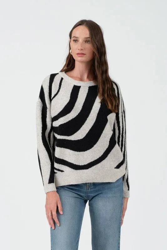 Zebra Print Long Sleeve Sweater sold by U-NI-TY product image thumbnail 2