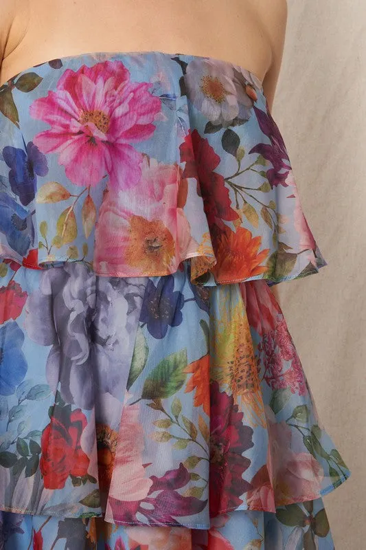 Tube Tiered Floral Mini Dress sold by U-NI-TY product image thumbnail 4