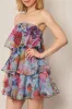 Tube Tiered Floral Mini Dress sold by U-NI-TY