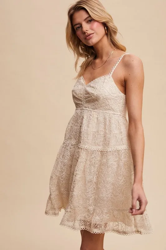 Rose Patterns Lace Mini Dress sold by U-NI-TY product image thumbnail 4